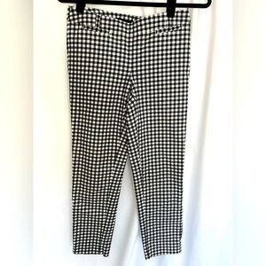 White House Black Market Womens Slim Ankle Pants Size 2R Black & White Side Zip